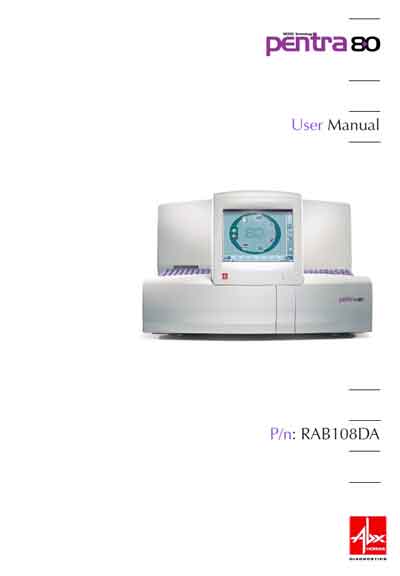 Инструкция пользователя, User manual на Анализаторы Pentra 80