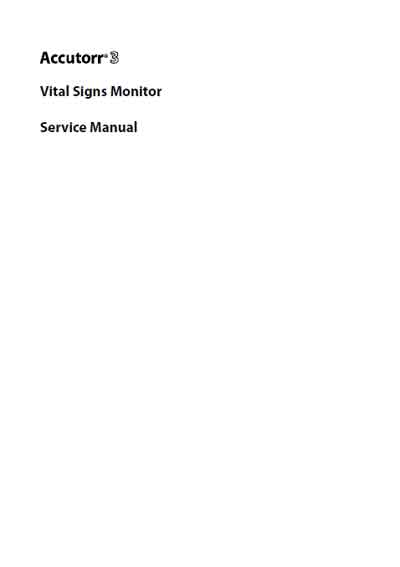 Сервисная инструкция, Service manual на Мониторы Accutorr 3