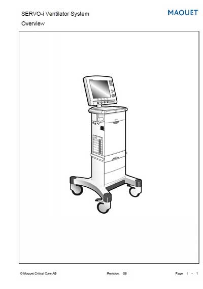 Техническая документация, Technical Documentation/Manual на ИВЛ-Анестезия Servo-i Ventilator System Overvien Rev.08