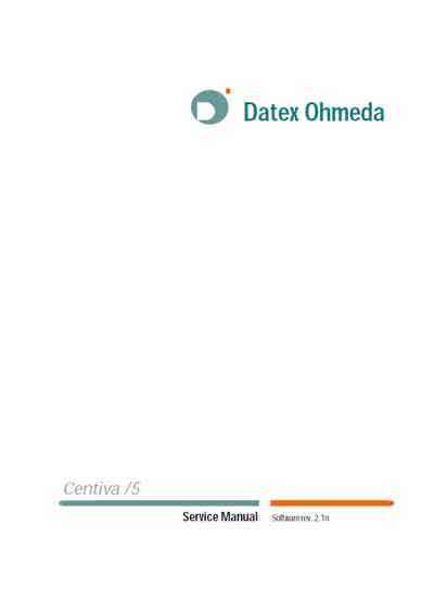 Сервисная инструкция, Service manual на ИВЛ-Анестезия ICU Ventilator Centiva 5
