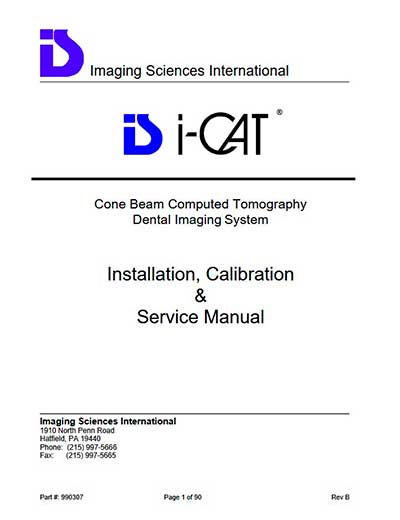 Инструкция по монтажу и обслуживанию, Installation and Maintenance Guide на Рентген i-Cat [Imaging Sciences International]