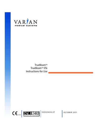 Инструкция пользователя, User manual на Рентген Линейный ускоритель Trubeam, Truebeam Stx