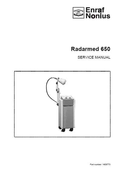 Сервисная инструкция, Service manual на Терапия Radarmed 650 (Enraf Nonius)