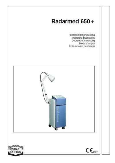 Инструкция по эксплуатации, Operation (Instruction) manual на Терапия Radarmed 650+ (Enraf Nonius)