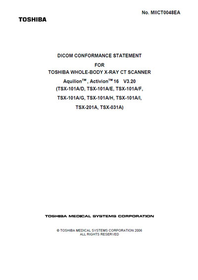 Методические материалы, Methodical materials на Томограф CT Scanner Aquilion, Activion 16 16 16 16 1 (Dicom)