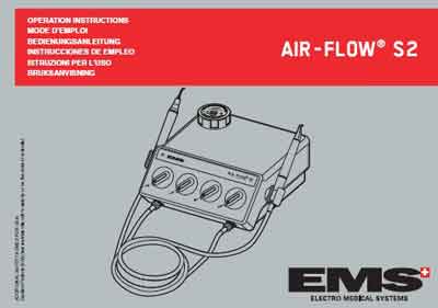 Инструкция по эксплуатации, Operation (Instruction) manual на Стоматология Air-Flow S2 (для полировки и чистки зубов)