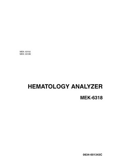 Сервисная инструкция, Service manual на Анализаторы MEK-6318