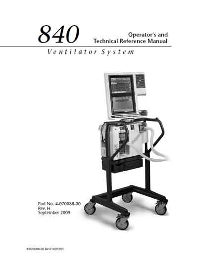Техническое описание, инструкция по эксплуат., Technical description, instructions на ИВЛ-Анестезия 840 (Rev. H September 2009)
