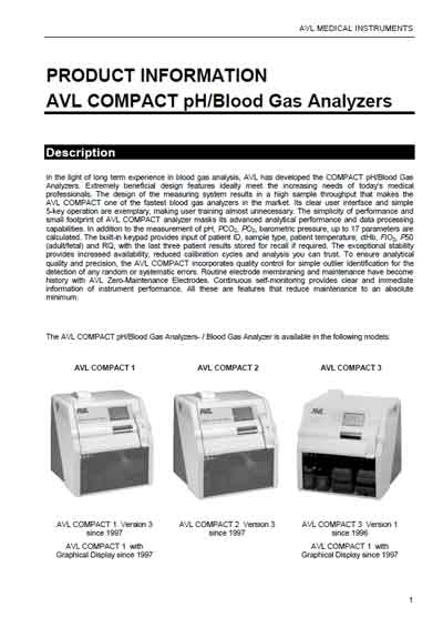 Технические характеристики, Specifications на Анализаторы Compact 1,2,3