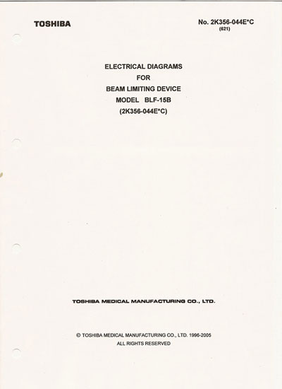 Схема электрическая, Electric scheme (circuit) на Рентген Beam limiting device  Model BLF-15B Electrical diagrams