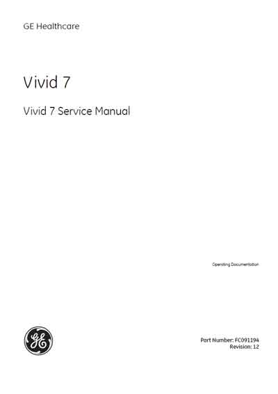 Сервисная инструкция, Service manual на Диагностика-УЗИ Vivid 7 Revision 12