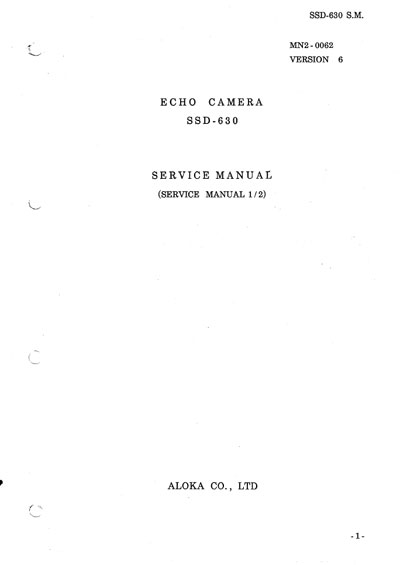Сервисная инструкция, Service manual на Диагностика-УЗИ SSD-630 Version 6