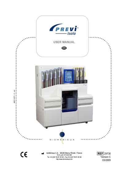Инструкция пользователя, User manual на Анализаторы Система Previ Isola
