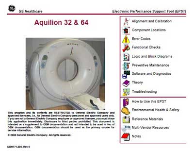 Техническая документация, Technical Documentation/Manual на Томограф Aquilion 32, 64