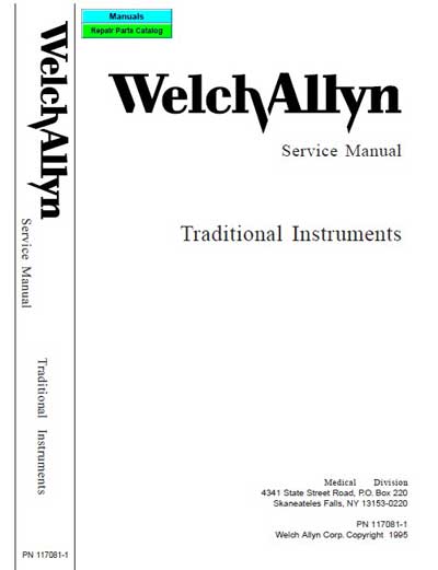 Сервисная инструкция, Service manual на Эндоскопия Traditional instruments (ophthalmo, strabismo, retino, otoscopes & repair parts catalog)