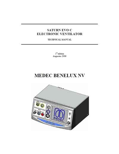 Техническая документация, Technical Documentation/Manual на ИВЛ-Анестезия Saturn EVO C