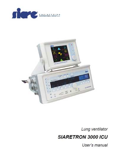 Инструкция пользователя, User manual на ИВЛ-Анестезия Siaretron 3000 icu