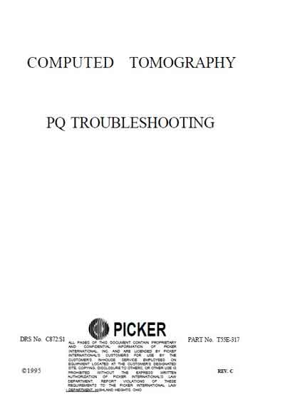 Техническая документация, Technical Documentation/Manual на Томограф CT Scanner PQ (Troubleshooting)