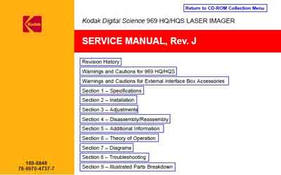Сервисная инструкция, Service manual на Рентген-Принтер Digital Science 969 HQ/HQS