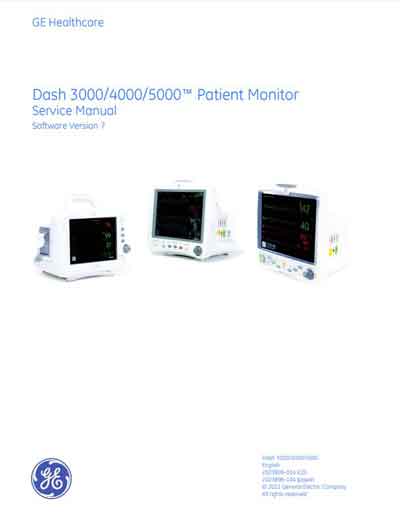 Сервисная инструкция Service manual на Dash 3000/4000/5000 (V7) 2011 [General Electric]