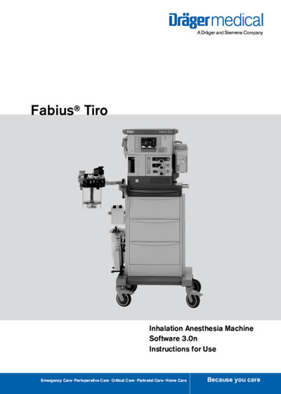 Инструкция оператора, Operator manual на ИВЛ-Анестезия Fabius Tiro