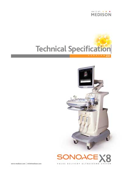Техническая документация, Technical Documentation/Manual на Диагностика-УЗИ SonoAce X8 Technical Specification