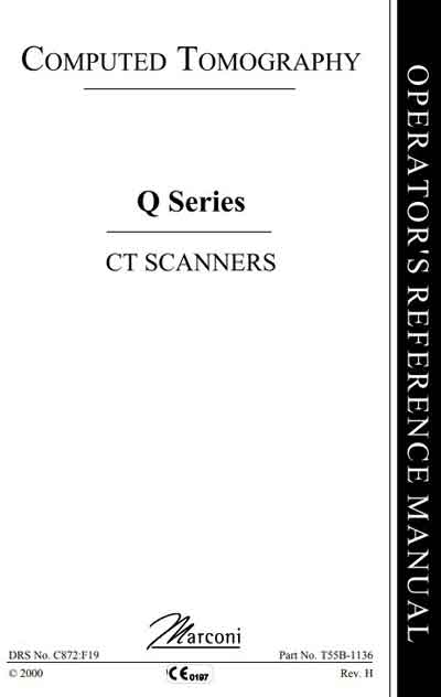 Инструкция оператора, Operator manual на Томограф CT Scanner Q Series (Marconi)