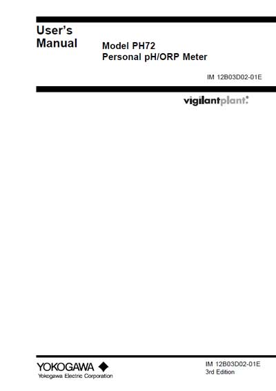 Инструкция пользователя, User manual на Лаборатория pH-метр pH72 (Yokogawa)