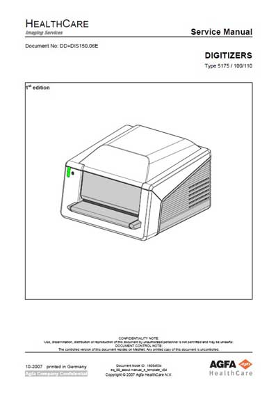 Сервисная инструкция, Service manual на Рентген-Принтер Дигитайзер CR 30-x