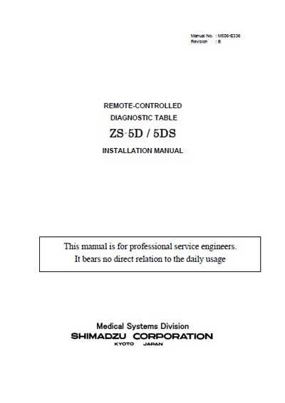 Инструкция по монтажу, Installation instructions на Рентген ZSU-5D/5DS Remote Controlled R/F System