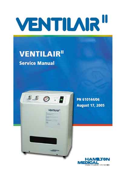 Сервисная инструкция, Service manual на ИВЛ-Анестезия Ventilair´´ Medical Air Compressor